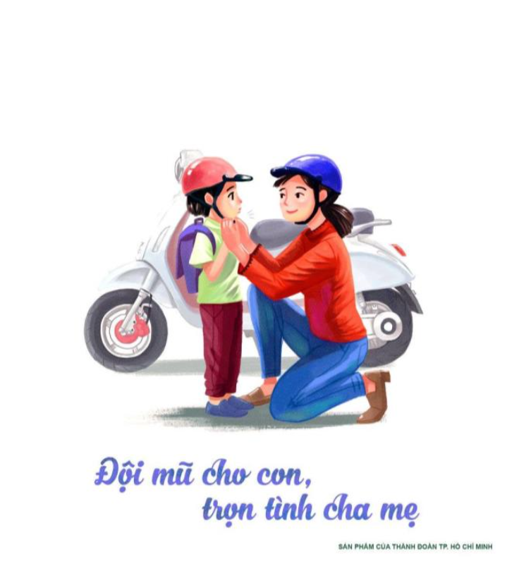 Lưu ý lần đầu Thuê xe máy Tuy Hoà Phú Yên cho bé đội mũ bảo hiểm